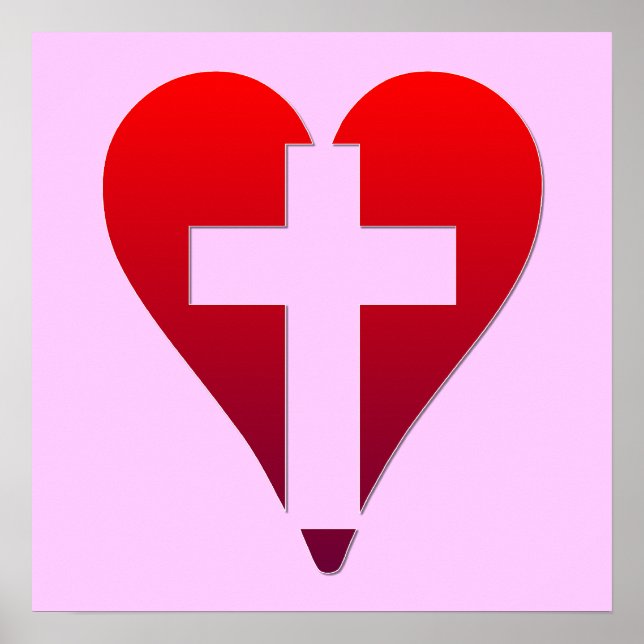 Póster Cruzar dentro del corazón rojo (Frente)