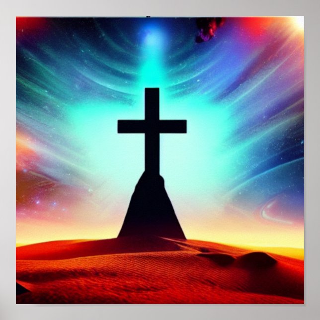 Póster Cruzar en un Poster espacial desierto (Frente)