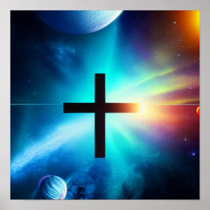 Póster Cruzar una nebulosa con un Poster de planetas