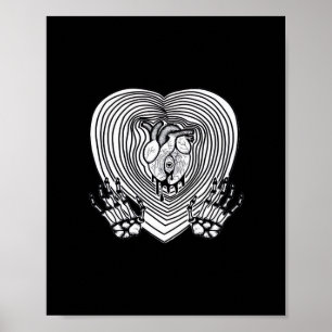 Póster Crying Heart Classic - Skeleton Hands Heart