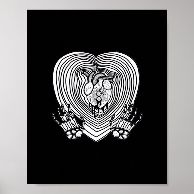 Póster Crying Heart Classic - Skeleton Hands Heart (Frente)