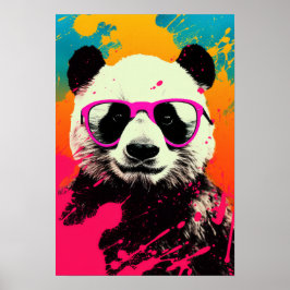 Póster Cryptic Psychedelic Panda Poster - Mesmerizing Pan