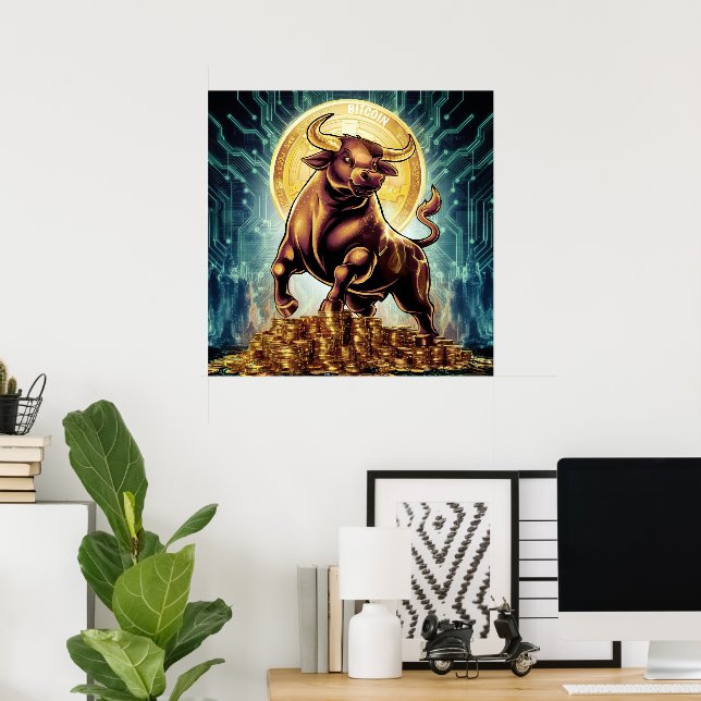 Póster Crypto Bull (Oficina en casa)