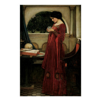 Póster Crystal Ball por John William Waterhouse
