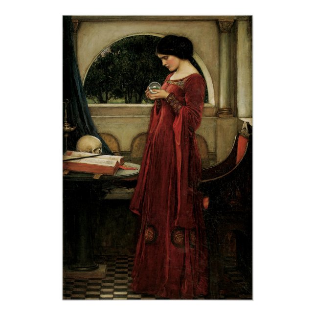 Póster Crystal Ball por John William Waterhouse (Anverso)
