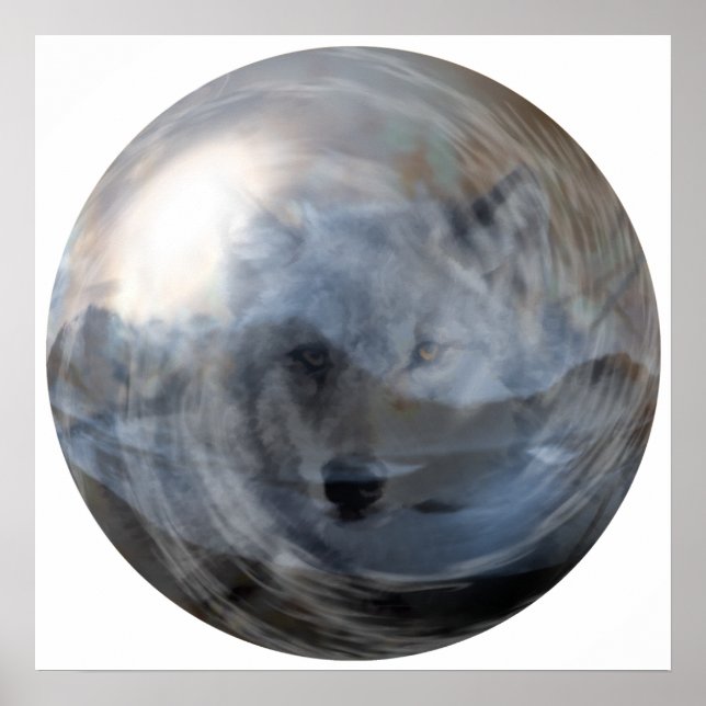 Póster Crystal Ball Wolf Poster (Frente)