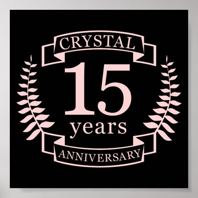 Póster Crystal boda aniversario 15 años (Frente)