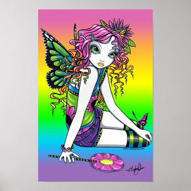 Póster "Crystal" Candy Rainbow Butterfly Fairy Poster (Frente)