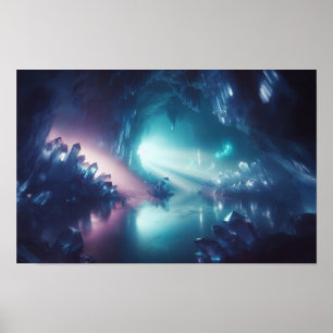 Póster Crystal Cave Dreamcore Espacio Liminal Surreal Art