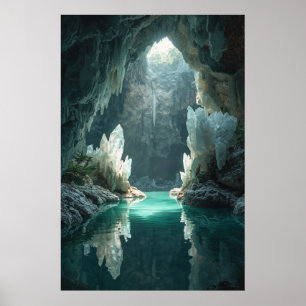 Póster "Crystal Cavern Oasis Wall Poster - Cueva mística
