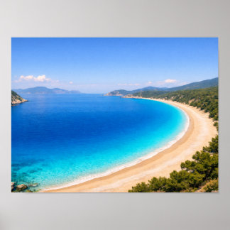 Póster Crystal Clear Blue Ocean Bay Poster - Mediterranea
