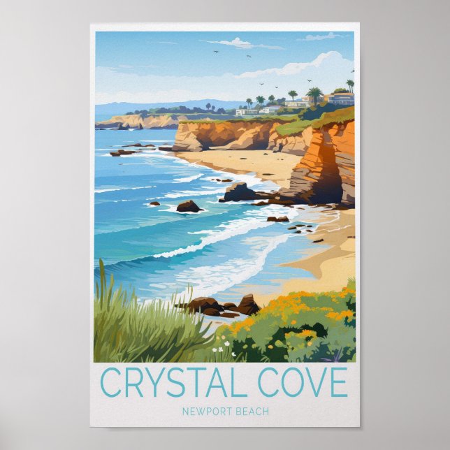 Póster Crystal Cove Newport Beach California Travel (Frente)