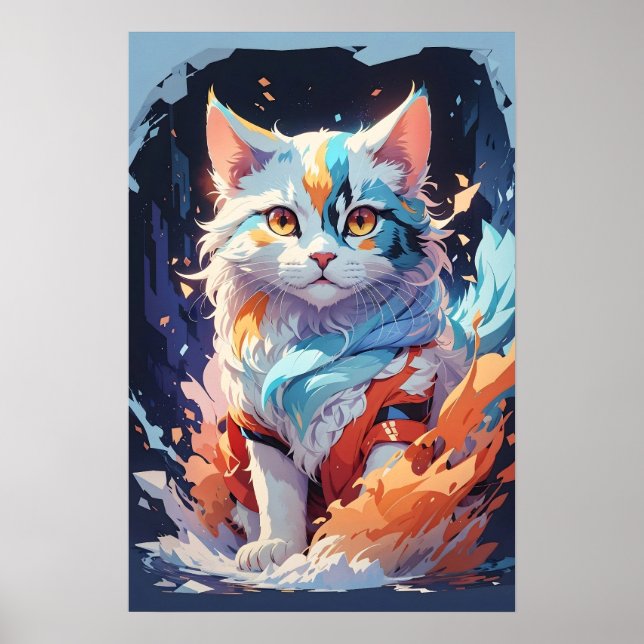 Póster Crystal Fantasy Cat Artística (Frente)