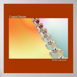 Póster Crystal Heart Fractal Art Wall Poster