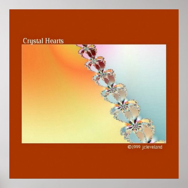 Póster Crystal Heart Fractal Art Wall Poster (Frente)