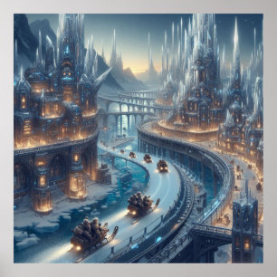 Póster Crystal Ice World Fantasy Art
