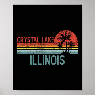 Póster Crystal Lake Illinois Divertido Viaje a la Ciudad