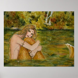 Póster Crystal Lake Mermaid Poster Por Renee L. Lavoie