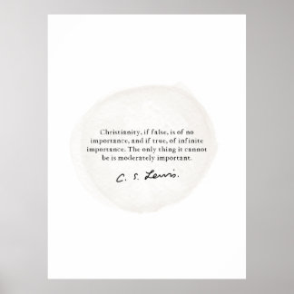 Póster CS Lewis cita sobre la vida cristiana y el cristia