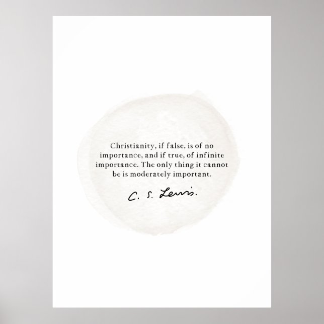 Póster CS Lewis cita sobre la vida cristiana y el cristia (Frente)