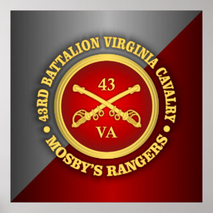 Póster CSC -43ᵉʳ Batallón Virginia Cavalry (Mosby)