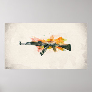 Póster CSGO AK47 Rebelde de Wasteland