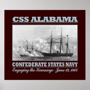 Póster CSS Alabama -Kearsarge (B)