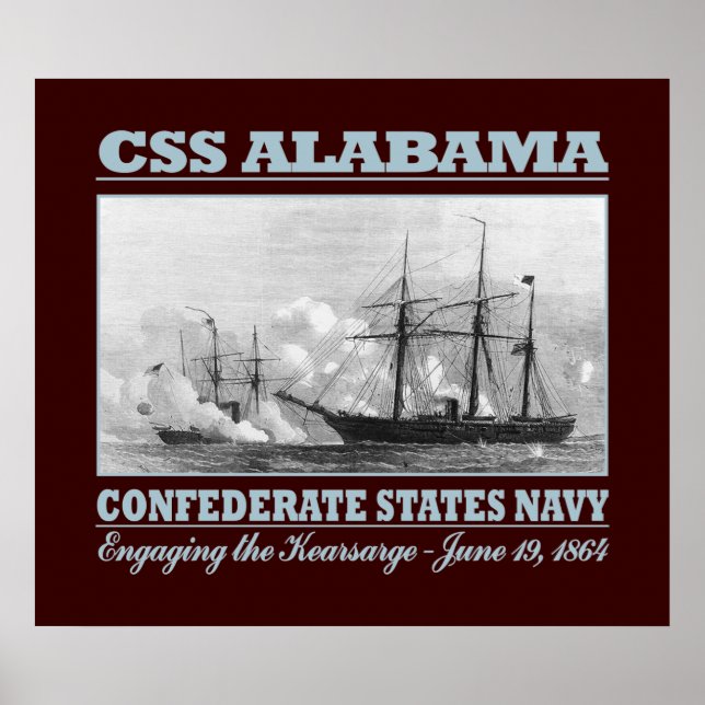 Póster CSS Alabama -Kearsarge (B) (Frente)