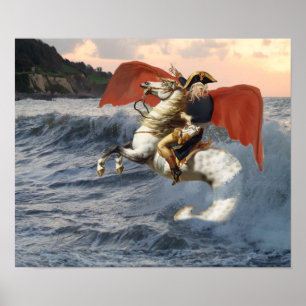 Póster Cthulhu Bonaparte en la playa.
