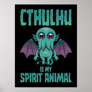 Póster Cthulhu Es Mi Animal Espiritual