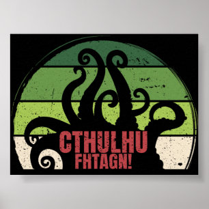 Póster Cthulhu Fhtagn Vintage