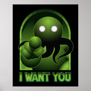Póster Cthulhu le quiere poster
