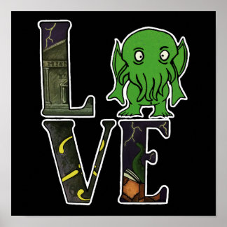 Póster Cthulhu LOVE poster