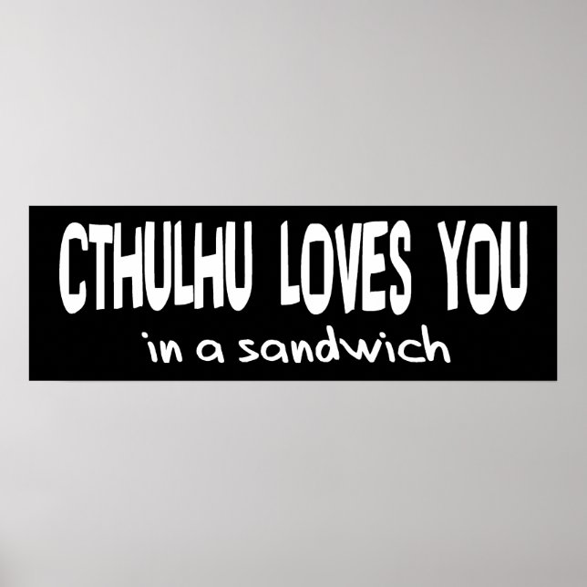 Póster Cthulhu Loves You (Frente)