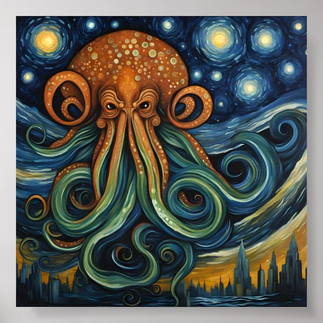 Póster Cthulhu Post-impresionismo (Frente)