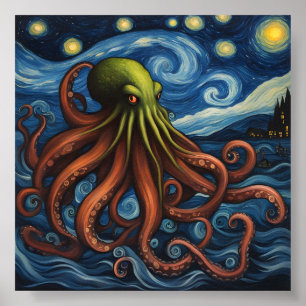 Póster Cthulhu Post-impresionismo