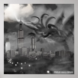 Póster Cthulhu sorprende Poster de Chicago