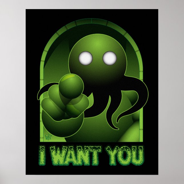 Póster Cthulhu te quiere Poster (Frente)