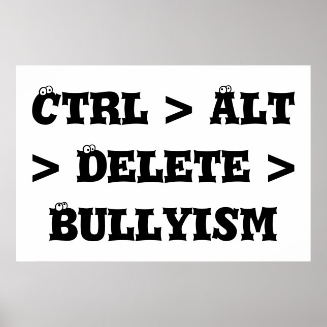 Póster Ctrl > Alt > Borrar > Bullyismo - Anti Bully (Frente)