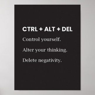 Póster Ctrl Alt Del Frase Motivacional Inspiradora