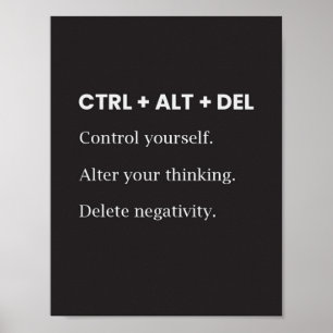 Póster Ctrl Alt Supr Inspiración Motivacional Cita