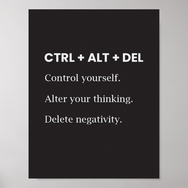 Póster Ctrl Alt Supr Inspiración Motivacional Cita (Frente)