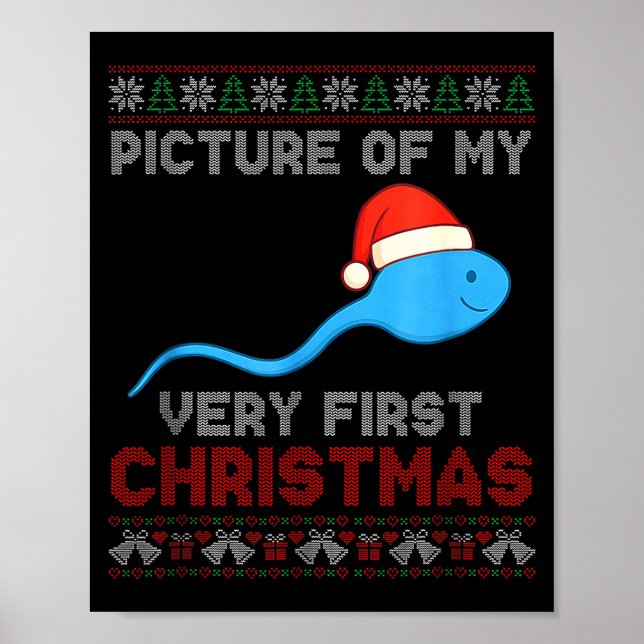 Póster Cture Of My Very First Christmas Joke Funny Xmas  (Frente)