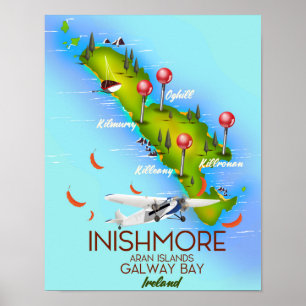 Póster Cuaderno de las Islas Aran Inishmore Bahía de Galw