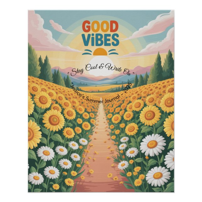 Póster Cuaderno tropical de ondas de verano (Anverso)