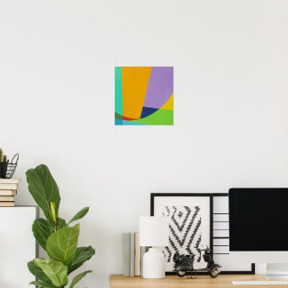 Póster cuadrado de bloques geométricos minimalista