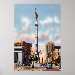 Póster Cuadrado de centro de Allentown Pennsylvania