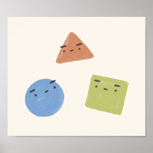 Póster Cuadrado de círculo triangular (Frente)