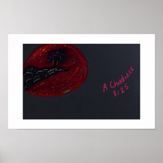 Póster cuadrado de noche bajo la luz de la luna de