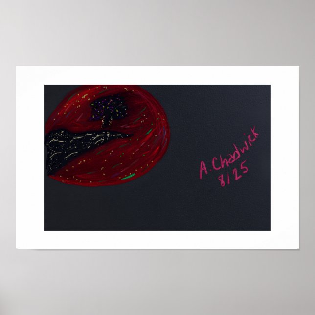 Póster cuadrado de noche iluminada por luna de san (Frente)